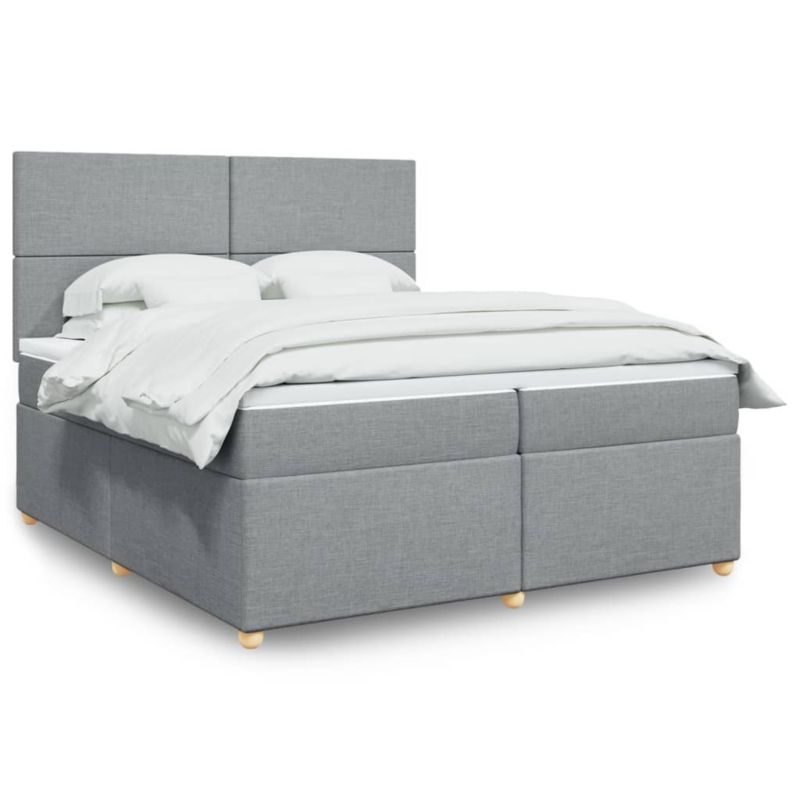 Łóżko kontynentalne WaszeMeble 200x200 cm jasnoszare WM-3293680 1 szt.