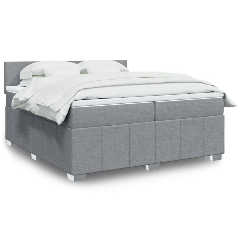 Łóżko kontynentalne WaszeMeble 200x200 cm jasnoszare WM-3287168 1 szt.
