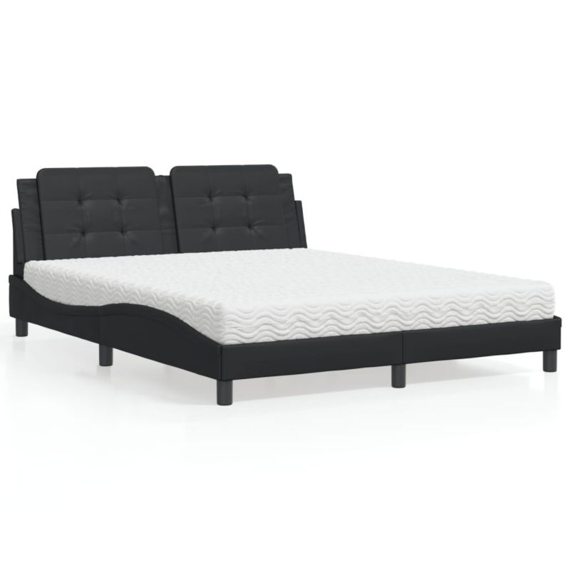 Łóżko tapicerowane WaszeMeble 160x200 cm czarne WM-3208873 1 szt.