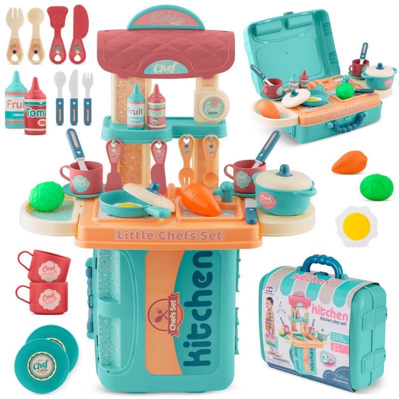 Kuchnia do zabawy RicoKids RK-729 walizka turkusowa 1 szt.