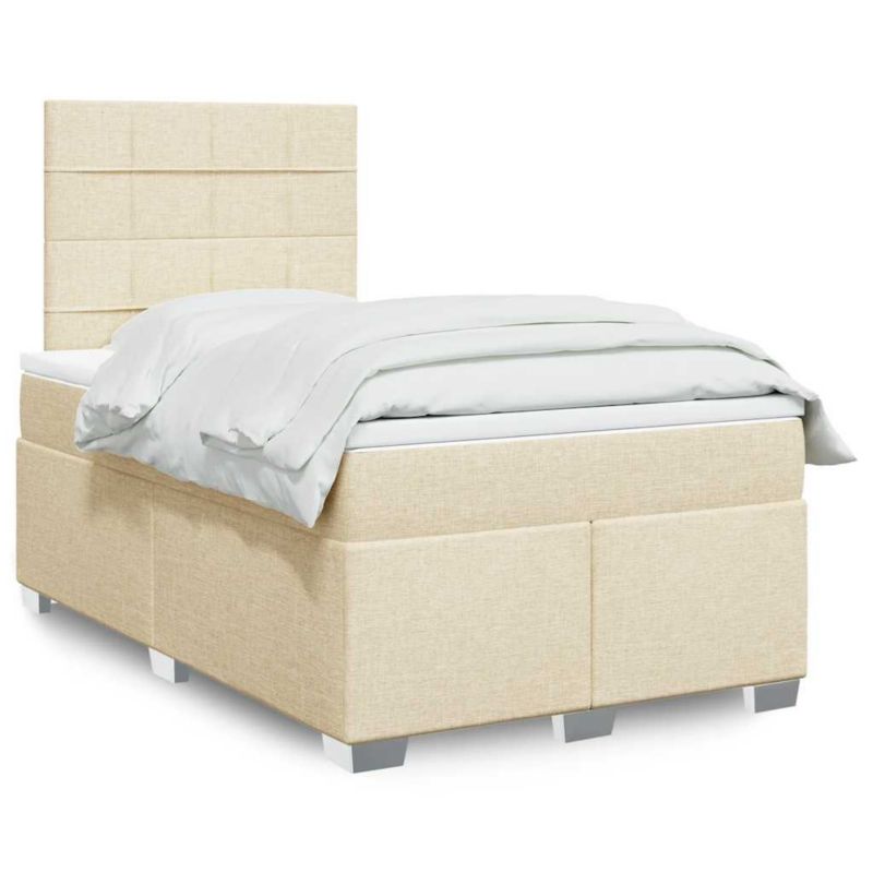 Łóżko z materacem WaszeMeble 120x200 cm kremowy WM-3292760 1 szt.