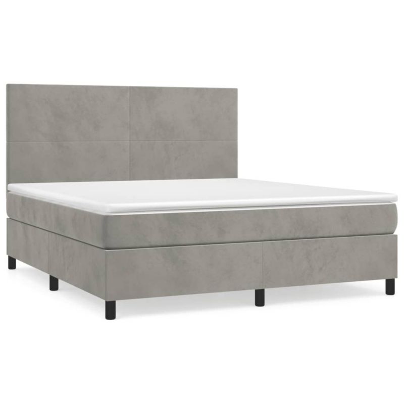 Łóżko kontynentalne WaszeMeble 160x200 cm jasnoszare WM-3142911 1 szt.