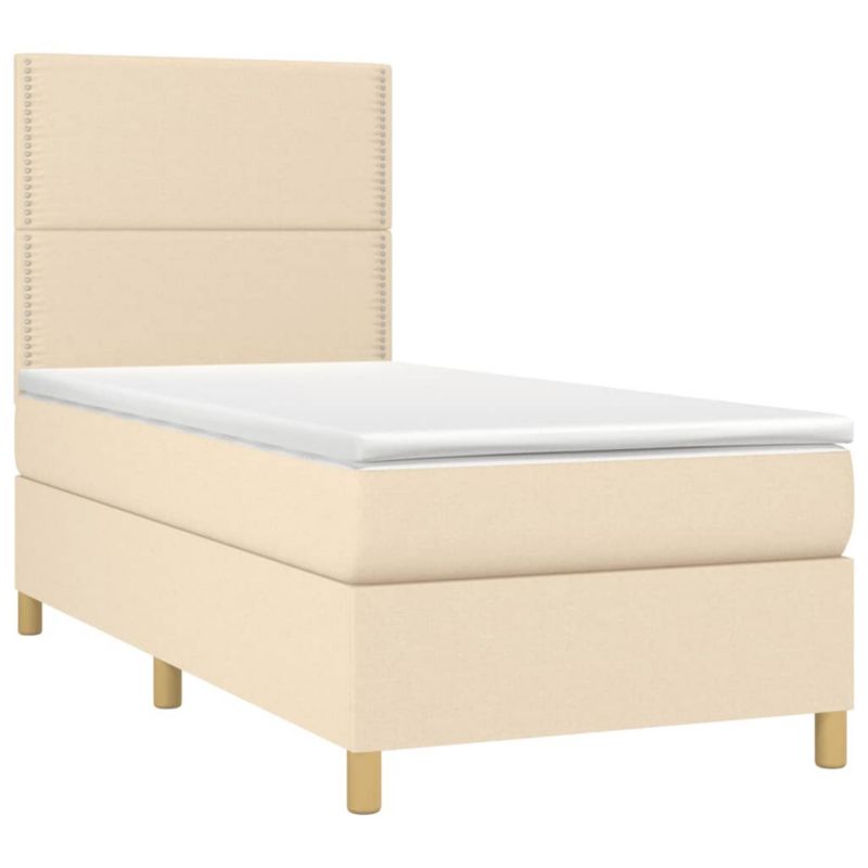 Łóżko kontynentalne WaszeMeble 90x190 cm kremowe WM-3135322 1 szt.