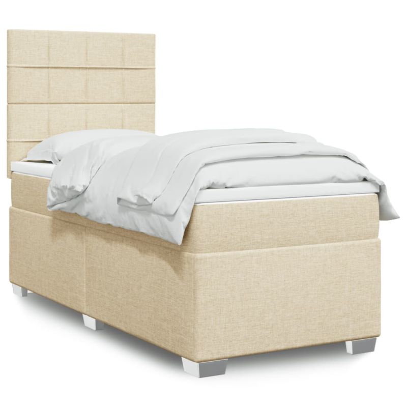 Łóżko z materacem WaszeMeble 90x190 cm kremowy WM-3292648 1 szt.