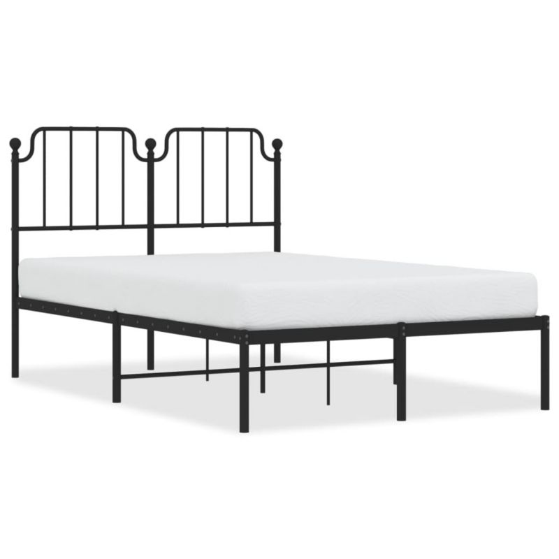 Łóżko metalowe WaszeMeble 120x200 cm z wezgłowiem czarne 1 szt.