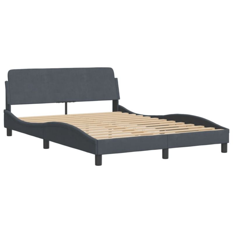 Łóżko tapicerowane WaszeMeble 140x190 cm ciemnoszare WM-3208593 1 szt.