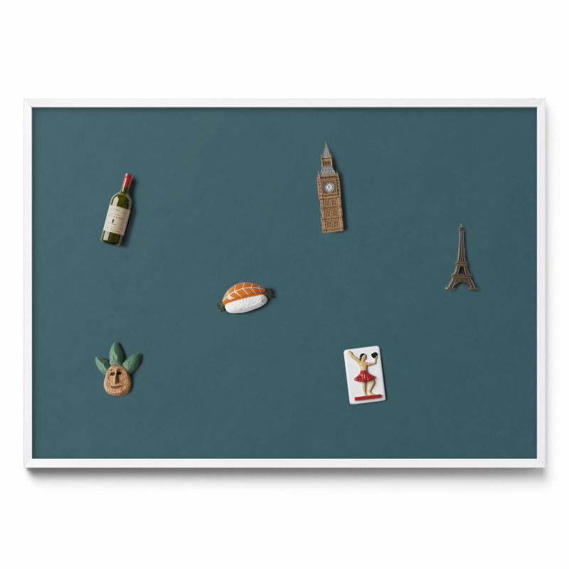 Tablica magnetyczna Tulup 100x70 cm Kolor ciemny morski w białej ramie 1 szt.