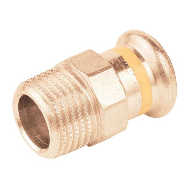 Złączka miedziana KAN-therm Press Gaz 22 mm x 3/4" gwint zewnętrzny