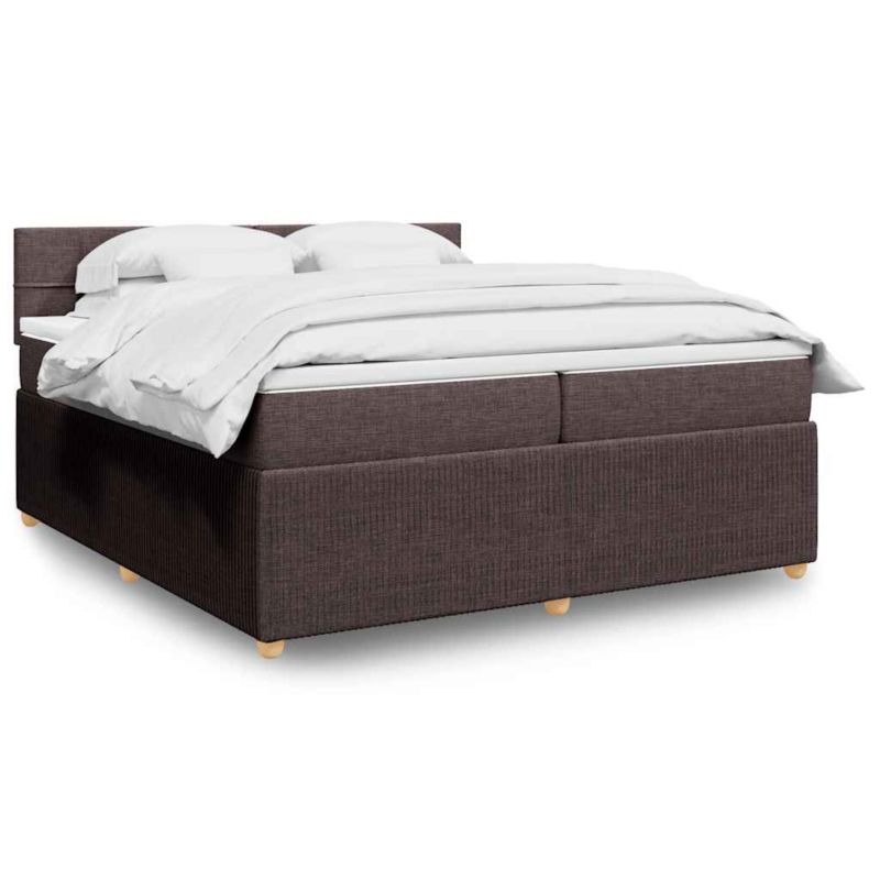 Łóżko z materacem tapicerowane WaszeMeble 200x200 cm brąz WM-3289866 1 szt.