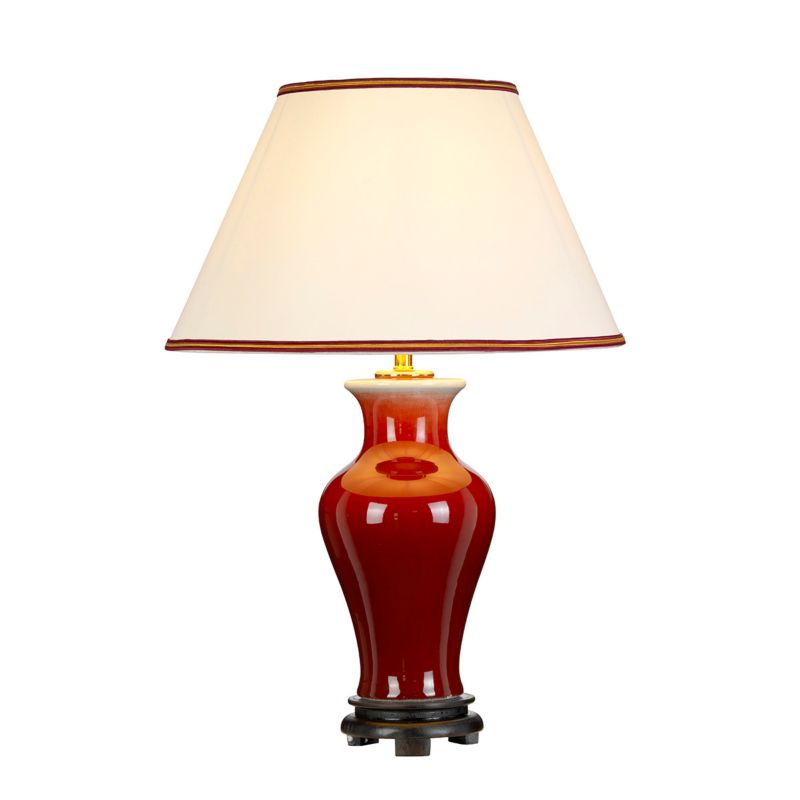 Lampka stołowa Designer's Lightbox Majin czerwono-kremowa 1 x E27 x 60W IP20 wym: 64 x 40 x 14.5 cm ceramika - 1 szt.