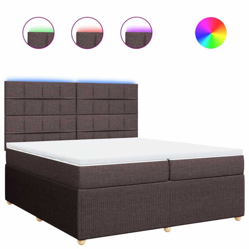 Łóżko z materacem tapicerowane WaszeMeble 200x200 cm brąz WM-3294466 1 szt.