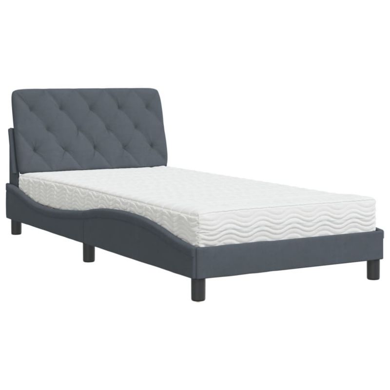Łóżko tapicerowane WaszeMeble 100x200 cm ciemnoszare WM-3208641 1 szt.