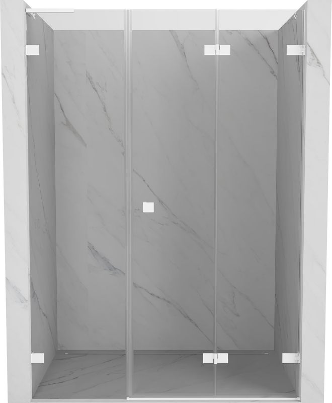Drzwi prysznicowe składane Mexen Lunar-F L biały transparent 125x200 cm 1 szt.