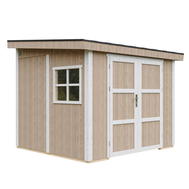 Domek ogrodowy TIMBELA M938B-TERRA BROWN 5,9 m² LP Smartside bez podłogi i ściany bocznej 1 szt.