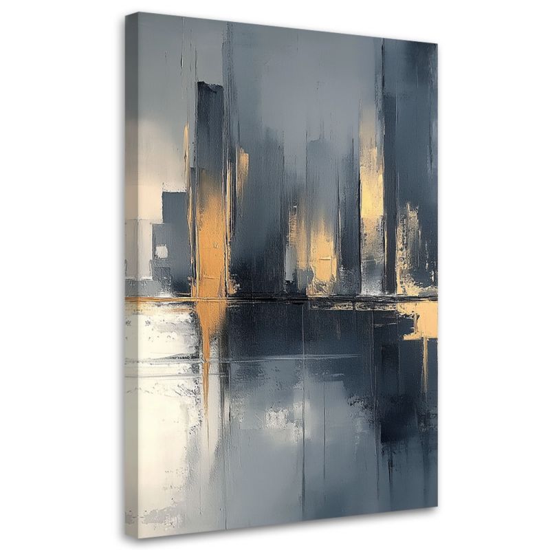 Obraz do salonu Feeby Abstrakcja Czarno Złota 60x90cm 1szt