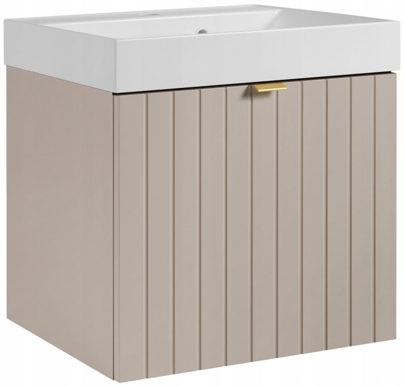Szafka pod umywalkę Furnidea 50 cm kaszmir z umywalką marmur syntetyczny 50 cm Harmo 1 szt.