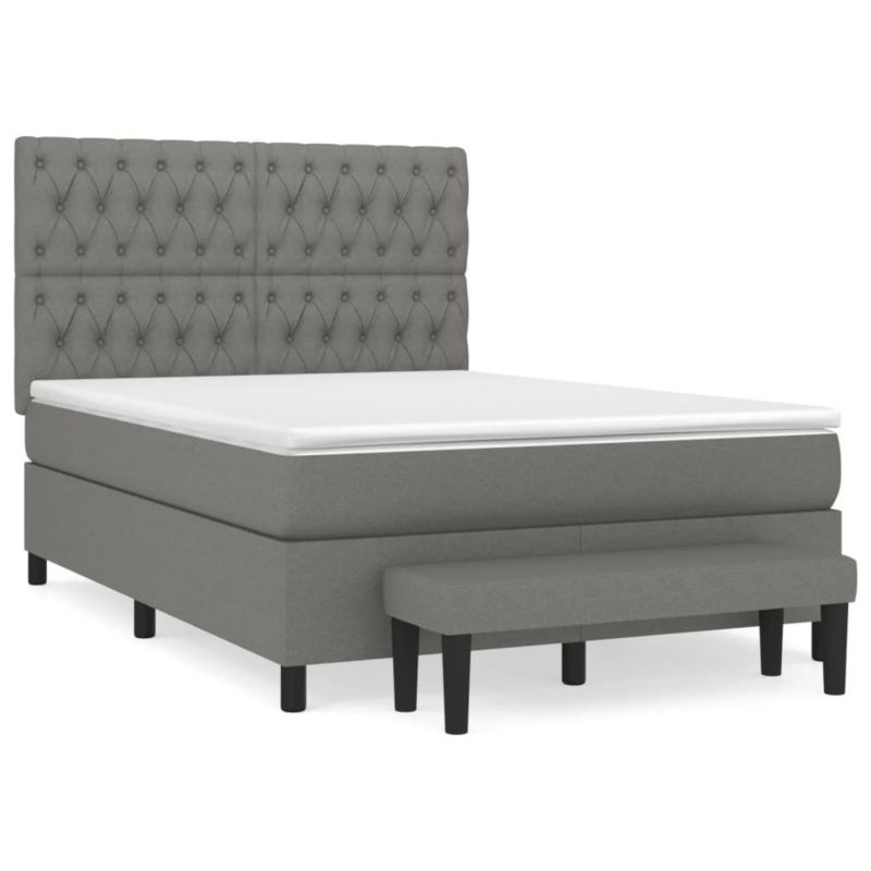 Łóżko kontynentalne WaszeMeble 140x190 cm ciemnoszara WM-3136830 1 szt.