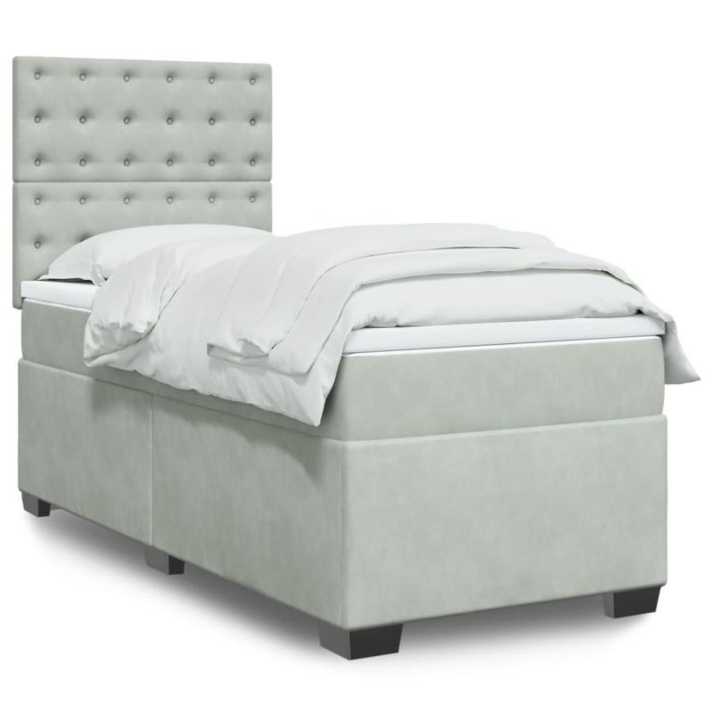 Łóżko kontynentalne WaszeMeble 100x200 cm jasnoszare WM-3290846 1 szt.