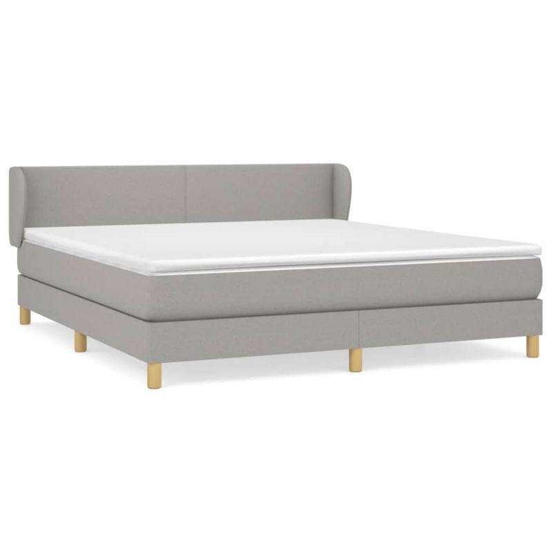 Łóżko kontynentalne WaszeMeble 160x200 cm jasnoszare WM-3126653 1 szt.
