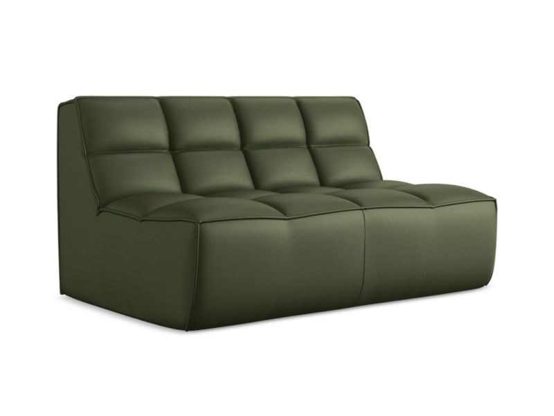 Modułowa sofa 2-osobowa Makamii Kalai ze skóry syntetycznej 160x93 cm zielony 1 szt.