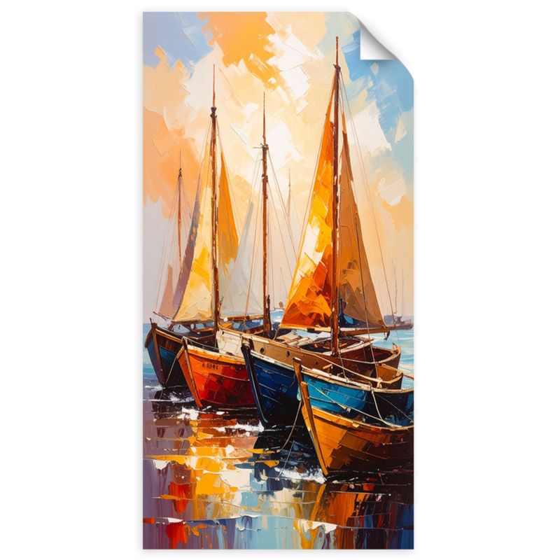 Naklejka samoprzylepna Feeby Statki Łodzie w porcie morskim 60x120cm 1szt