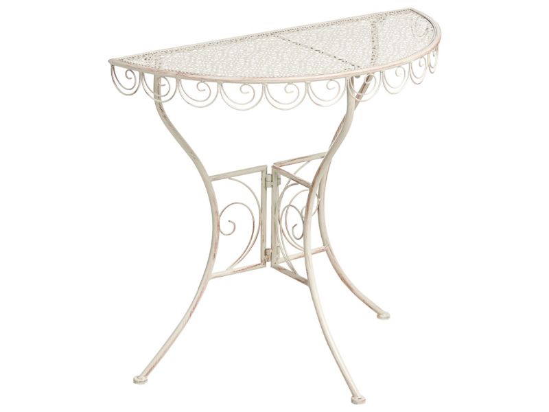 Stolik bistro JUINA 36 x 80 cm Metal Jasnobeżowy 1 szt.