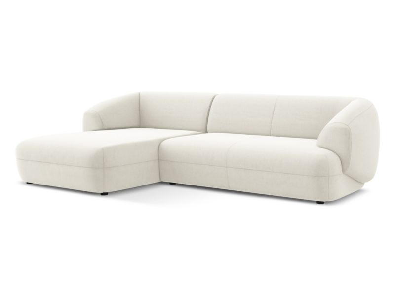 Narożnik lewostronny Makamii Moana z tkaniny welwetowej 280x156 cm jasny beż 1 szt.