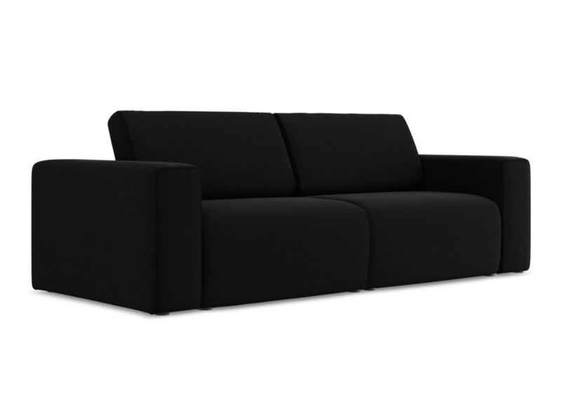 3-osobowa kanapa modułowa Makamii Kalea z tkaniny welwetowej 224x103 cm czarny 1 szt.