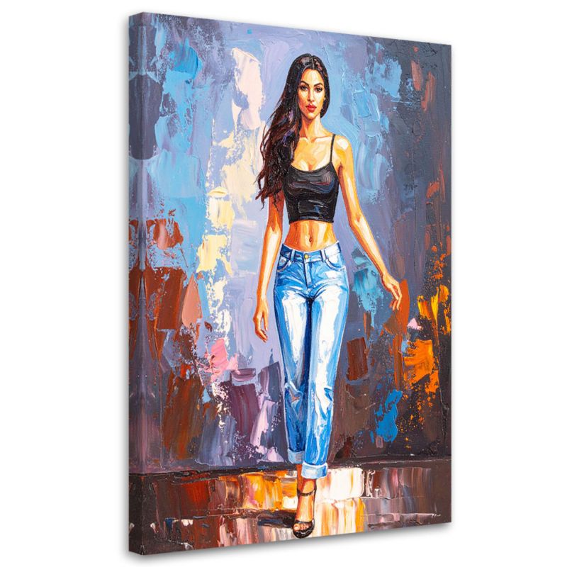 Obraz do salonu sypialni biura Feeby Kobieta w jeansach 70x100cm 1szt
