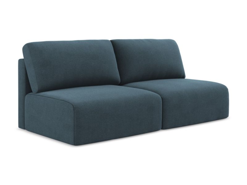 Otwarta Sofa 3-osobowa z funkcją spania Makamii Kona z tkaniny strukturalnej 216x102 cm jeans 1 szt.