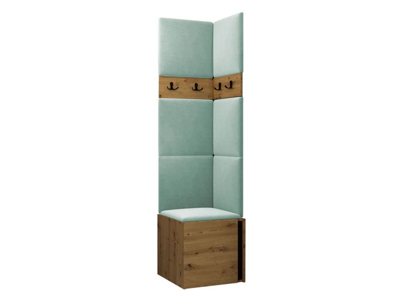 Garderoba MIRJAN 24 Orion XXI dąb artisan/czarny + miętowy 1 kpl.
