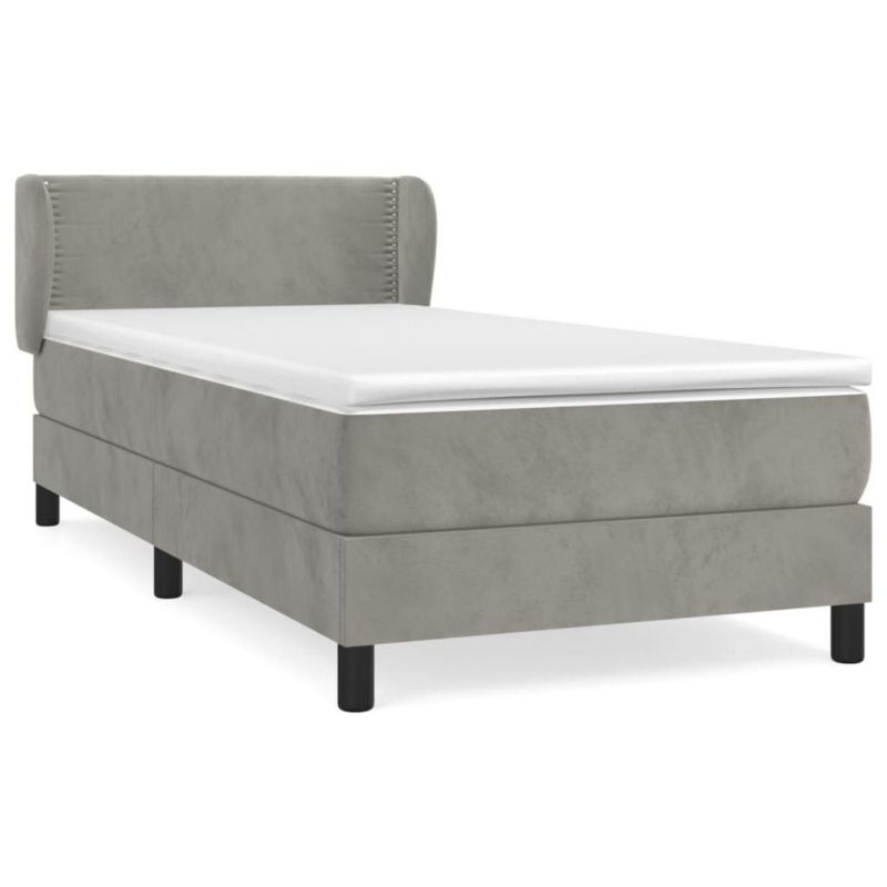Łóżko kontynentalne WaszeMeble 90x190 cm jasnoszare WM-3127403 1 szt.