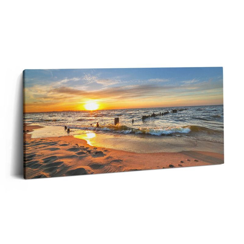 Obraz na płótnie Wallfluent 140x70 cm Wschód słońca nad morzem 1 szt.