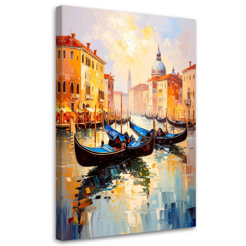 Obraz do salonu biura Feeby Wenecja Miasto Gondole Włochy 80x120cm 1szt