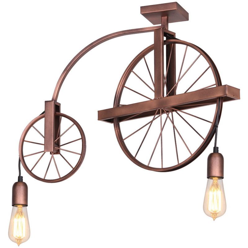 Lampa sufitowa wisząca Aldex Mini brązowa wym: 55 x 64 x 10 cm 2xE27 x 60W 1 szt.