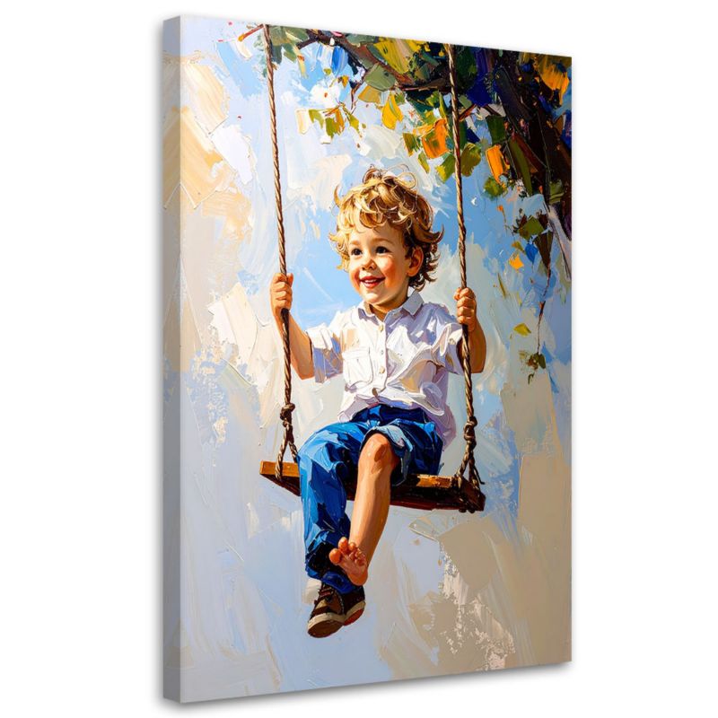 Obraz do pokoju dziecka Feeby Chłopiec na huśtawce 40x60cm 1szt