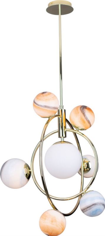 Lampa wisząca Maxlight Cosmos złota wym: 117 x 64 x 64 cm 7xG9 x 1 szt.