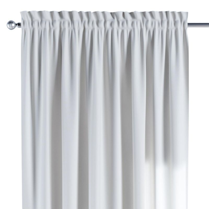 Zasłona na kanale z grzywką 1 szt. 130 x 245 cm Dekoria satynowa biel 1 szt.