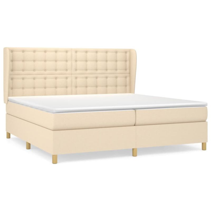 Łóżko kontynentalne WaszeMeble 200x200 cm kremowe WM-3128874 1 szt.