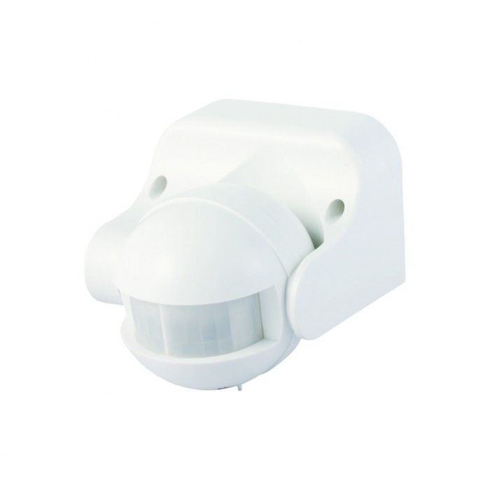Czujnik ruchu i zmierzchu Ecolight podczerwień PIR biały do 12 metrów ścienny natynkowy IP44 wym: 8 x 8,8 x 9,8 cm - 1 szt.