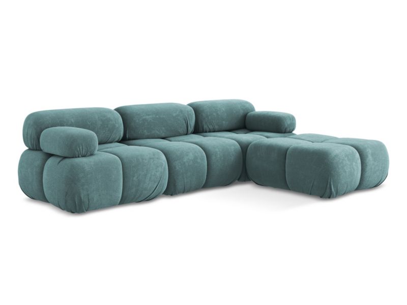 Modułowy narożnik uniwersalny Makamii Lokua z tkaniny szenilowej 285x191 cm jeans 1 szt.