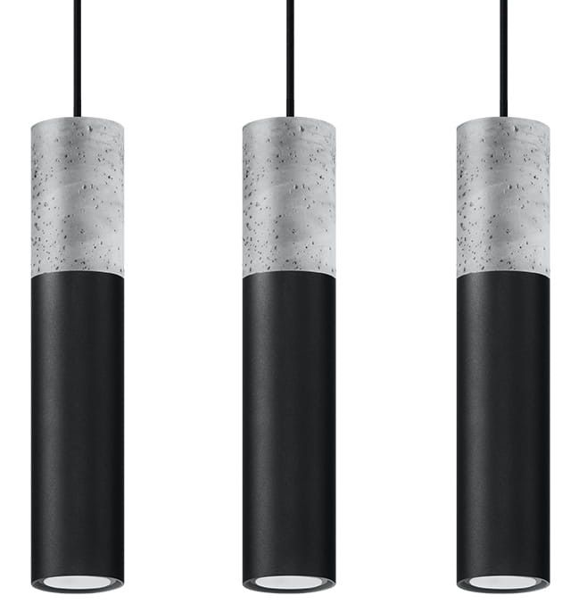 Lampa sufitowa wisząca Sollux Lighting Borgio 6514 czarno-szara szerokość 40 cm 3xGU10 x 40W 1 szt.