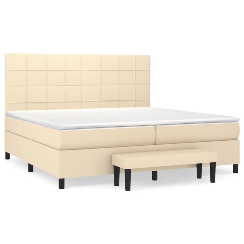 Łóżko z materacem WaszeMeble 200x200 cm kremowy WM-3136626 1 szt.