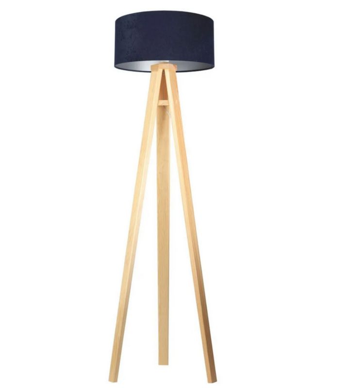Lampa Bps Koncept stojąca HOME 40 granatowa/srebrna/sosna 1 szt