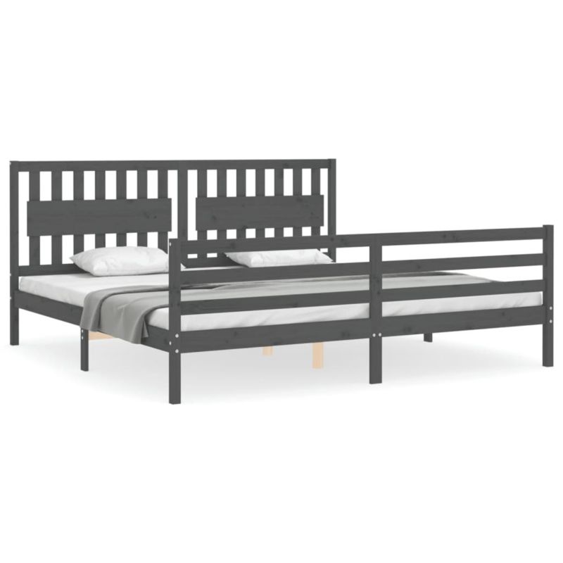 Łóżko drewniane WaszeMeble 200x200 cm szara WM-3194333 1 szt.
