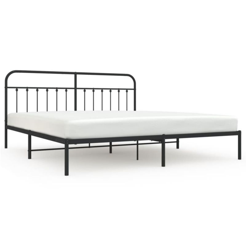 Łóżko metalowe WaszeMeble 193x203 cm z wezgłowiem czarne 1 szt.