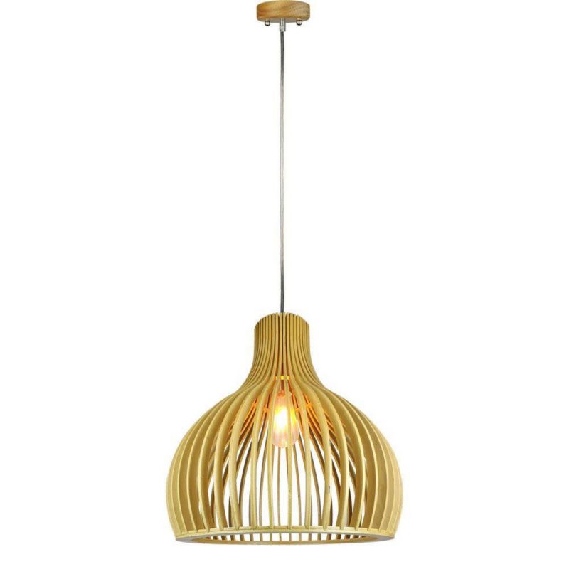 Lampa wisząca V-TAC Vt-3450 jasne drewno wym: 145 x 35 x 35 cm 1xE27 x 1 szt.