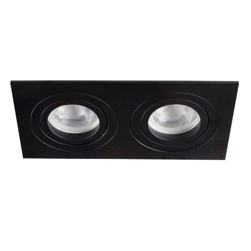 Oprawa sufitowa wpuszczana Kanlux Seidy czarna ruchoma 2 x GX5.3 x 50W IP20 wym: 17 x 9 cm prostokątna - 1 szt.