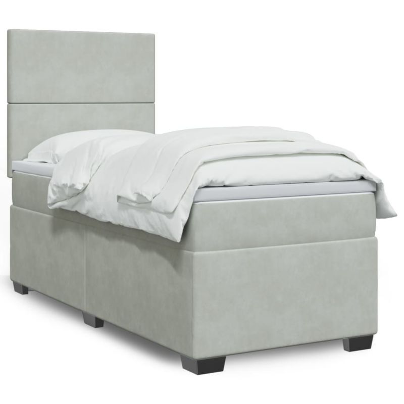 Łóżko kontynentalne WaszeMeble 90x200 cm jasnoszare WM-3290804 1 szt.