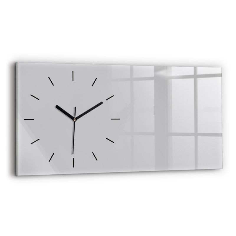 Zegar szklany czarne wskazówki Wallfluent 60x30 cm Kolor jasny szary 1 szt.